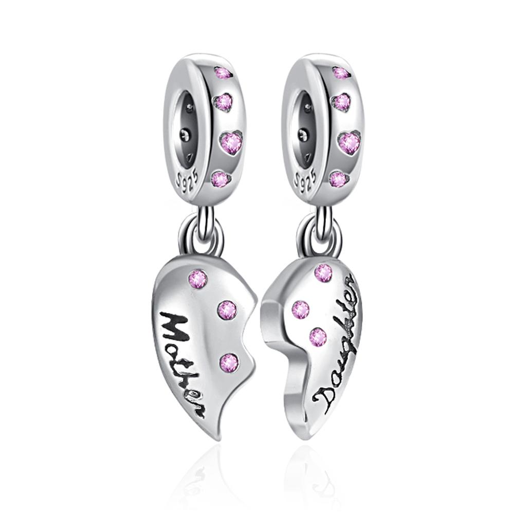 Newcopper Mother'S Day Love Daughter Charms Beads Fit Original Bracelet Diy Jewelry For Women Gift
