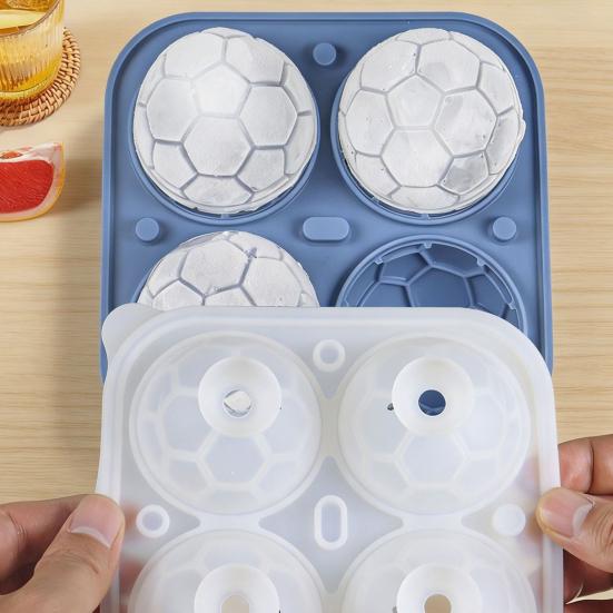 Soccer Ball Ice Cube Tray, World Mug Shape Silicone Mold for Freezer & Oven, Easy Release Non-Stick BPA-Free Chocolate Jelly Candy Mold