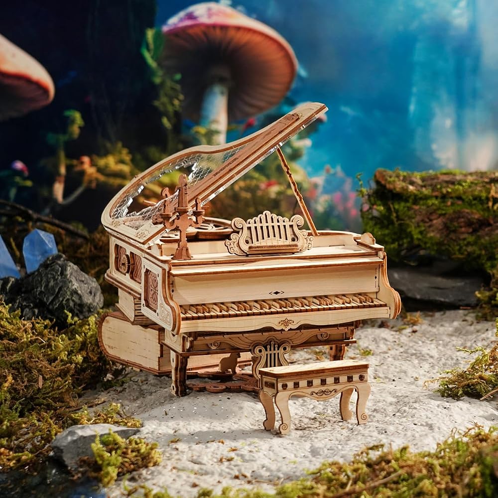 ROKR 3D Wooden Puzzle Mechanical Piano Music Box DIY Craft Kit