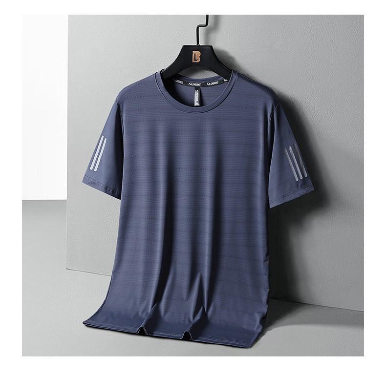 Men's Ice Silk Short-sleeved T-shirt Summer Quick-drying Clothes Men's Shirt Summer Sports Plus Size T-shirt Men