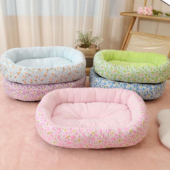 Calming Dog Bed Floral Orthopedic Cat Bed Breathable Washable Cozy Pet Bed for Small Medium Dogs And Cats