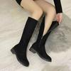 Flat New In Women's Long Boots Spring Autumn Ladies Knee High Shaft Shoes 2025 Waterproof on Promotion Large Size Warm Gyaru Y2k