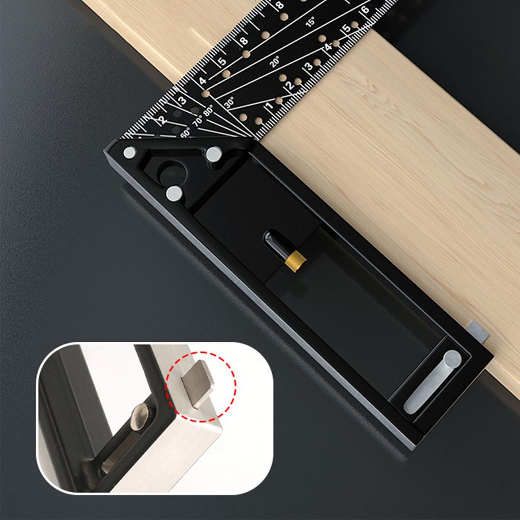 Right Angle Ruler Lightweight  Combination 12in 45 90 Degree Multi Angle Measuring Ruler Non Fall Off for Woodworking