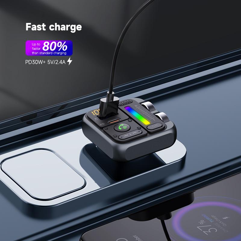 MT04A Transmițător FM Bluetooth 5.3 Adaptor Auto Încărcător Auto 42W PD30W Efect de Sunet HIFI Apel Wireless Hands-free USB Player Muzical MP3
