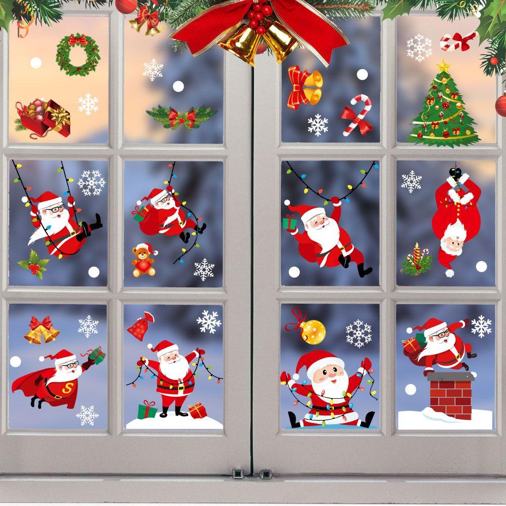 New Year Snowman Christmas Home Santa Claus Window Decoration Window Stickers Christmas Stickers