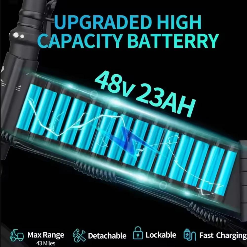 Nové H20 Pro 2000W Skládací Elektrické Kolo 48V23AH 20palcové Silné Pneumatiky Duální Motor Terénní MTB