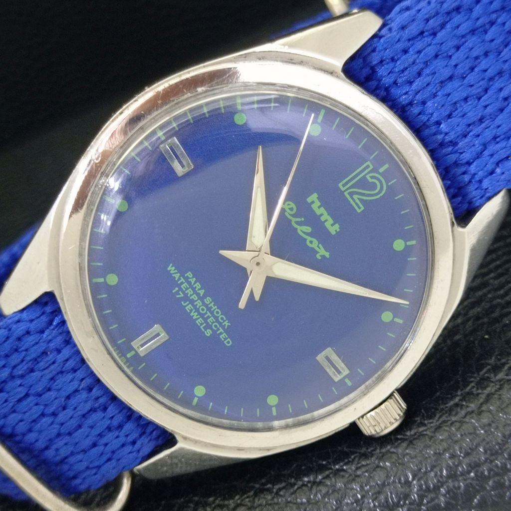 

ВИНТАЖНЫЕ ЧАСЫ HMT PILOT С РУЧНЫМ ЗАВОДОМ, ИНДИЙСКИЕ МУЖСКИЕ ЧАСЫ С СИНИМ ЦИФЕРБЛАТОМ a700110-5 R201-a700110