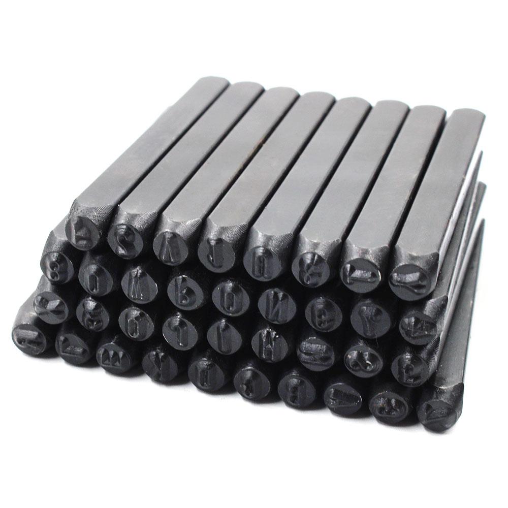 36pcs Professional Stamping Tool Set - Carbon Steel Number & Letter Punches for Faux Leather, Metal, Wood & Crafts