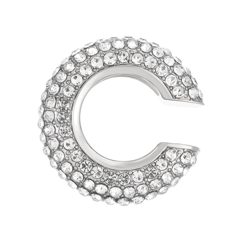 European & American Popular C-shaped Rhinestone Ear Cuff Earrings, No Piercing Needed for Women