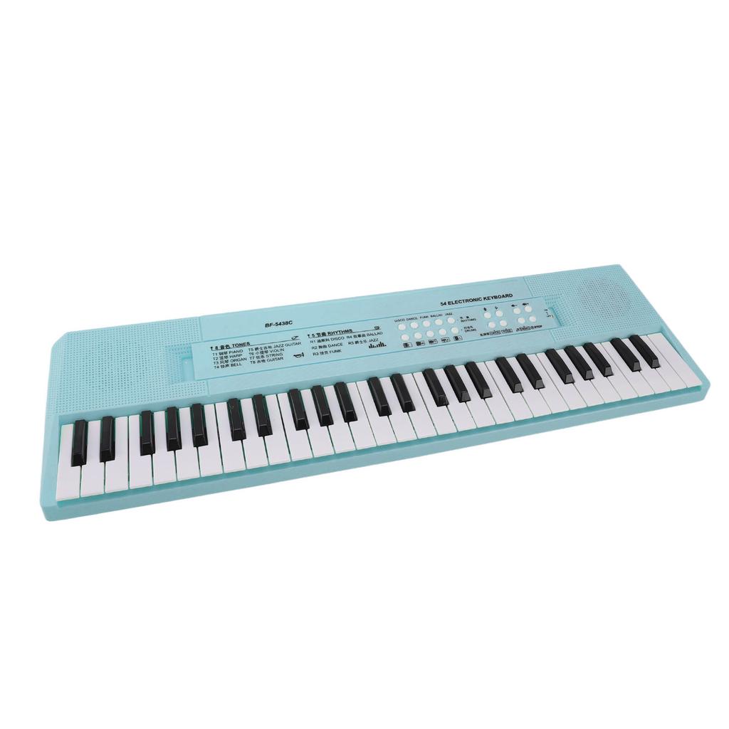 54 Key Keyboard Piano Smoothly Plastic Keyboard Piano Portable Dual Power Supply System Electric Piano Keyboard with Microphone for Kids