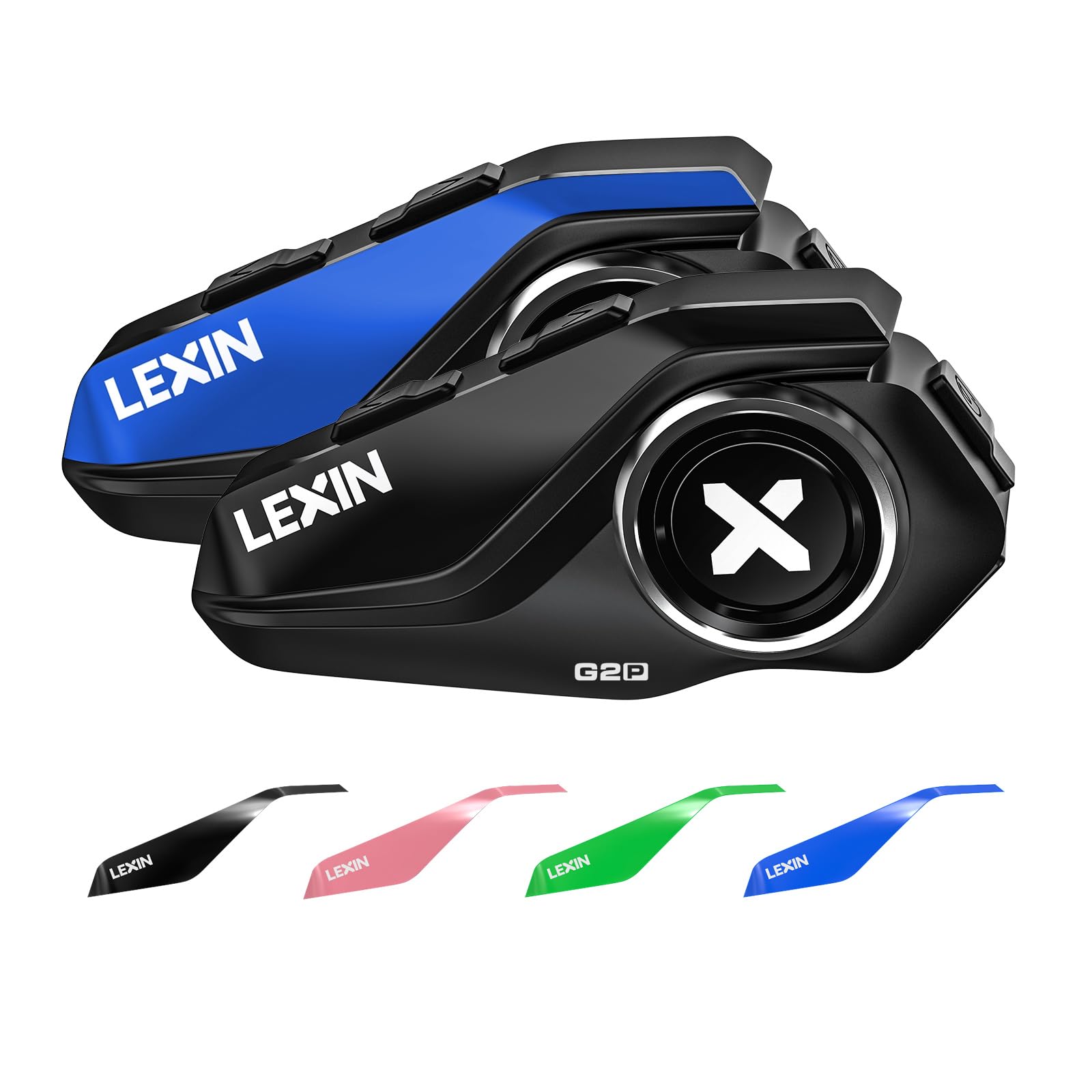 

LEXIN G2P Motorcycle Bluetooth Supports 6 Riders Includes 4 FM Radio Up to 1000M Talk 13 Hours Talk Siri IP67 Sound Voice Dual Connects to Technical
