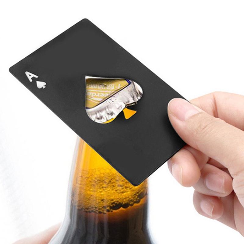 Creative Poker Card Shaped Beer Opener Stainless Steel Home Tool