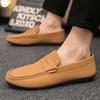 Summer Men Casual Shoes Leather Moccasins Breathable Slip on Italian Boat Shoes Luxury Brand Mens Driving Loafers Size 39-46
