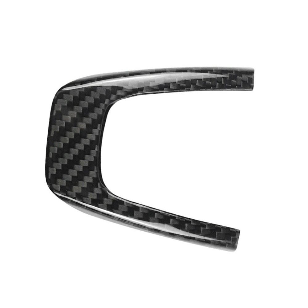Carbon Fiber Steering Wheel Center Cover U Type Trim For Fiat 500 2012-15 Black