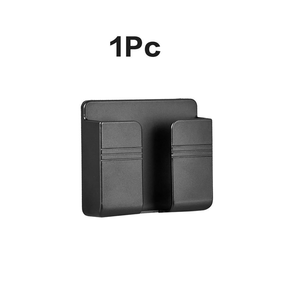 1Pcs Punch-free Mobile Phone Holder Wall Mount Stand Remote Control Organizer Storage Box Charging Bedside Container Rack
