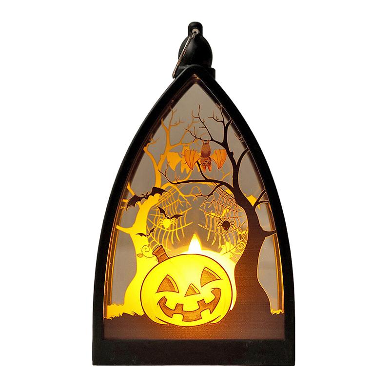 Halloween Lantern Lights - Decoration Vintage Led Pumpkin Lights | Tabletop Skeleton Pumpkin Castle Lantern | Lamp Ornament