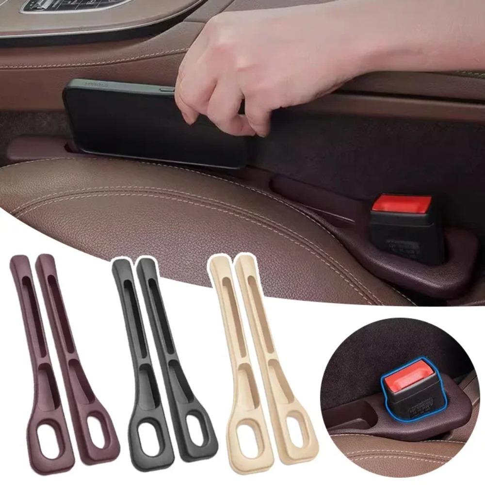 4pc Car Seat Gap Filler Organizer Pu Waterproof Car Seat Gap Plug Strip with 2 Grooves Seat Gap Storage Auto Interior Accessorie