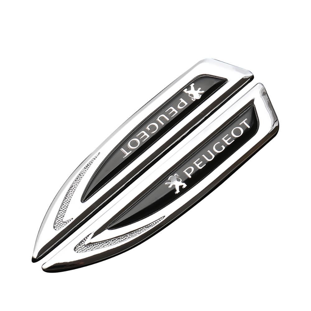 2026 Hot Car Sticker 2Pcs 3D Metal Car Side Fender Rear Trunk Emblem Badge Sticker Decal For Peugeot 207 3008 206 208 308 307 40
