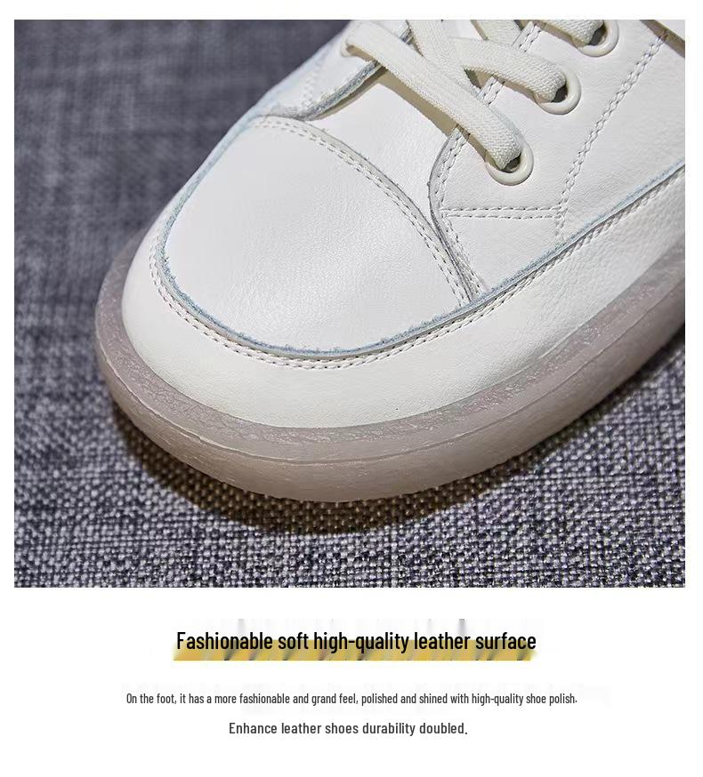 Women's White Leather Slip-On Sneakers - 2025 Spring/Summer Breathable Mesh, Soft Sole Casual Shoes