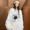 Long Sleeve Spider Sweater Men Plush Pullovers Women Y2k Retro Streetwear Knitwear  Women