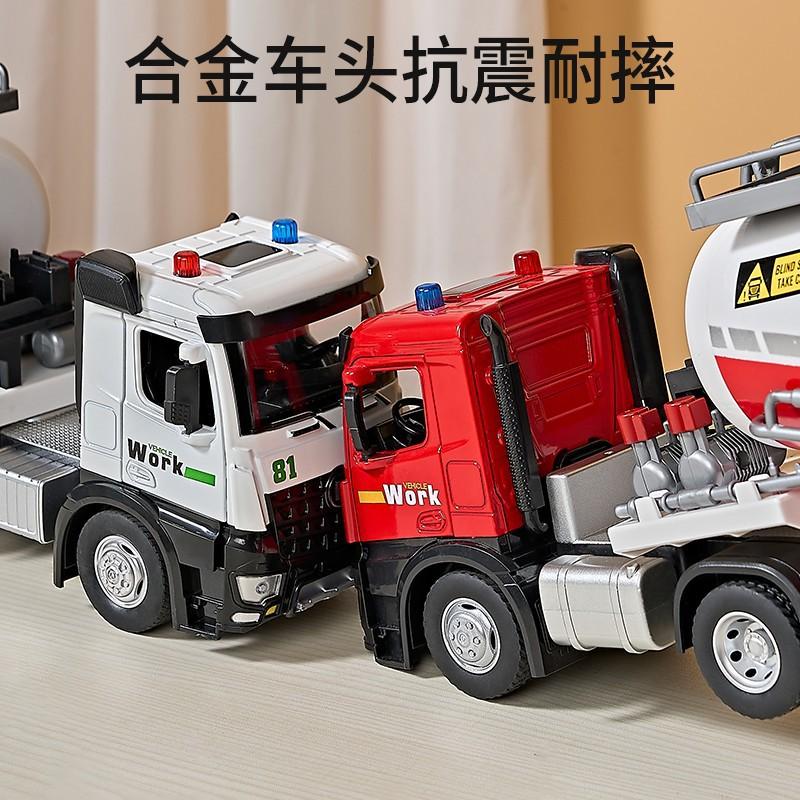 Mașină Jucărie Aliaj Rezervor Petrol Stropire Apă Mare Băiat Simulare Semiremorcă Asperosor Incendiu Mașină Inginerie Copii