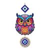 Owl & Evil Eye Hanging Wall Decoration, Wooden Wall Hanging - 18 X 6.5 Inch