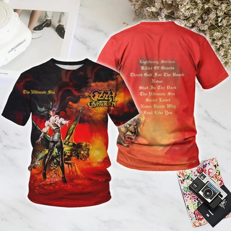 Rock Band OZZY OSBOURNE 3d Printing Tshirt Men Women Fashion T-shirt Hip Hop Tops Tees Kids T Shirt Heavy Metal Top
