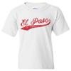 El Paso City Baseball Script - Local Hometown Sports Team Youth T-Shirt - White