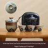 Portable Hand-Painted Travel Tea Set with One Pot and Four Cups – Perfect Business Gift