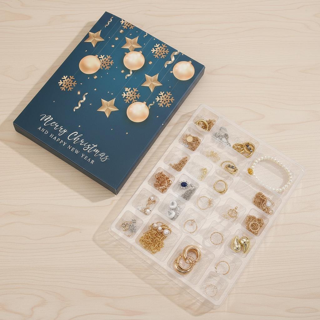 Jewelry Christmas Countdown Calendar Bracelets Necklaces Rings and Earrings Xmas Countdown Calendar for Teen Girls Adult Women