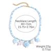 Summer Ocean-Style Starfish Necklace with Colorful Rope and Ceramic Pendant