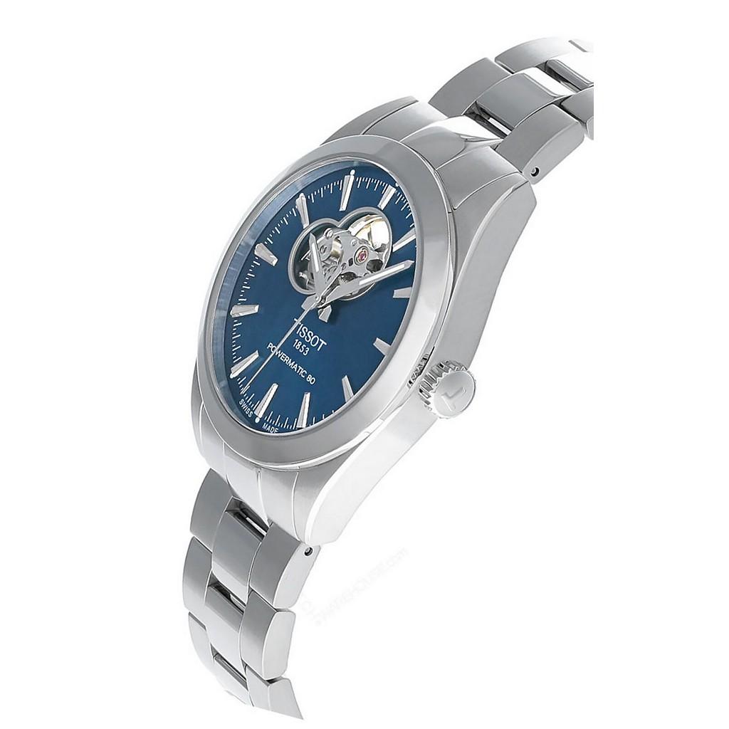 Tissot T-Classic Gentleman Powermatic 80 Open Heart Blue Dial Automatic T127.407.11.041.01 100M Men's Watch