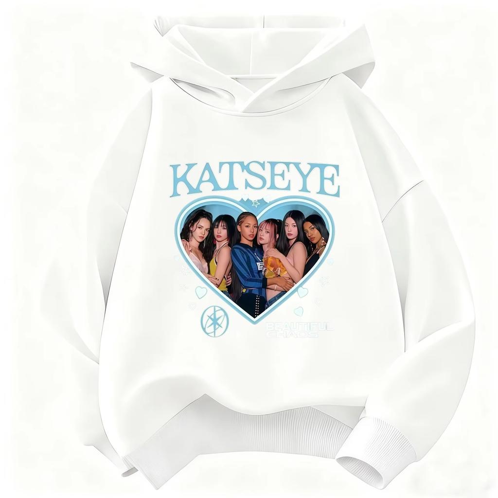 2026 Katseye Idol Printed Children'S Hooded Sweatshirt, Unisex, Harajuku Style Casual Style, Children'S Street Style Clothing