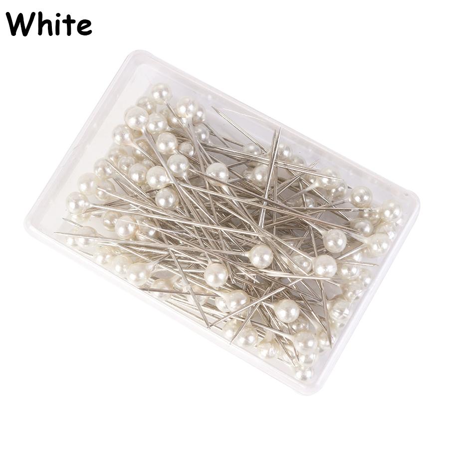 100pcs/box 3.2cm Pearl Pin Multi Colors Available DIY Handmade Clothing Positioning Needle Garment Accessory Sewing Accessories
