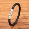 3/4/5/6/8mm Men Leather Bracelet Bangle 3 Colors Braided Magnetic Clasp Simple Style Custom Handmade Accessories Wholesale