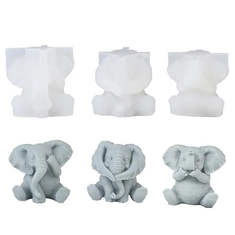 Silicone Elephant Candle Mold Minimalist Animal-Shaped Aroma Relax Plaster Casting Mold DIY Handmade Home Decor Craft Tool