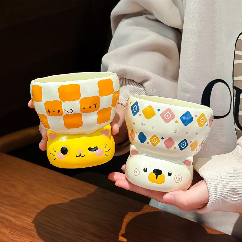 Ceramiczny Kubek Uroczy Zwierzęcy Kubek na Prezent Urodzinowy Oryginalne Kubki do Kawy Kubki do Piwa Naczynia Świąteczne Herbata Personalizowany Zabawny Bar