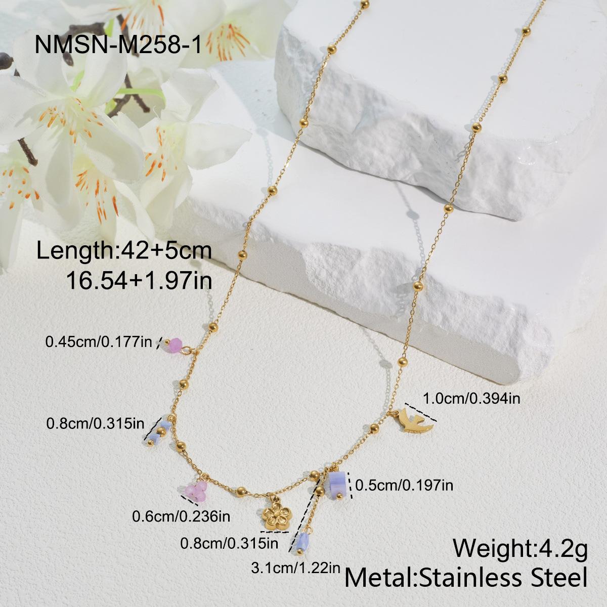 GEMCHIC Women s Stainless Steel Spring Floral Bird Necklace Earring Bracelet Set