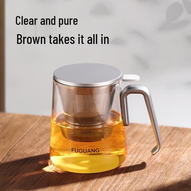 

FUGUANG Tea Infuser Glass with Metal Tea Compartment, 650ml