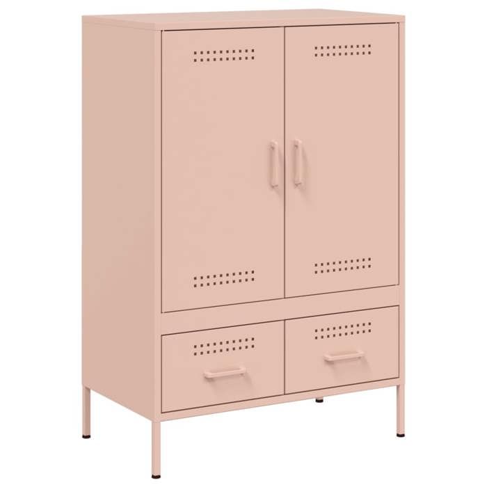 VidaXL High Buffet, Cabinet with Legs and Compartments, Cupboard with Door, Living Room Organizer, Pink 843109