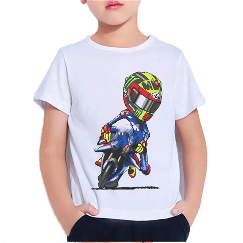 Motorcycle Harajuku 2D Boys Girls Teens Children's Clothes T Shirt Unisex Tees Short Sleeve Pullover Kids  Casual Wear Top