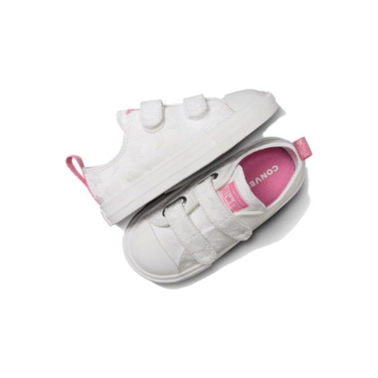 Converse Chuck Taylor All Star Canvas Heart Print Shock Absorbing Durable Low Top Kids Canvas Shoes Kids sneaker White A06329C