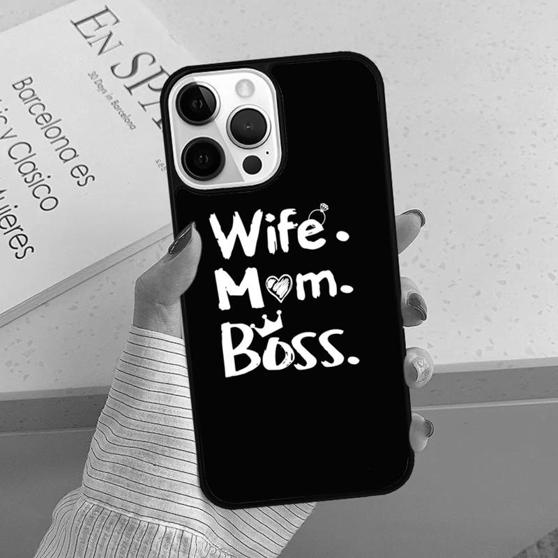 Wife Mom Boss Quotes Phone Case cover For iPhone 17 Air 15 16 16e 14 13 Pro Max Coque 12 11 Pro Max For Apple PLUS fundas