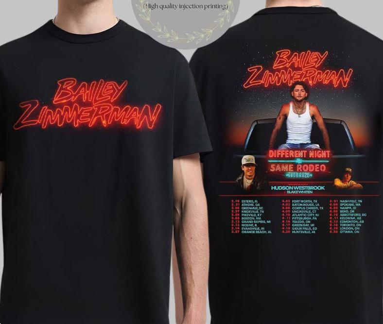 Bailey Zimmerman Tour 2026 T Shirt Unisex T-Shirt L