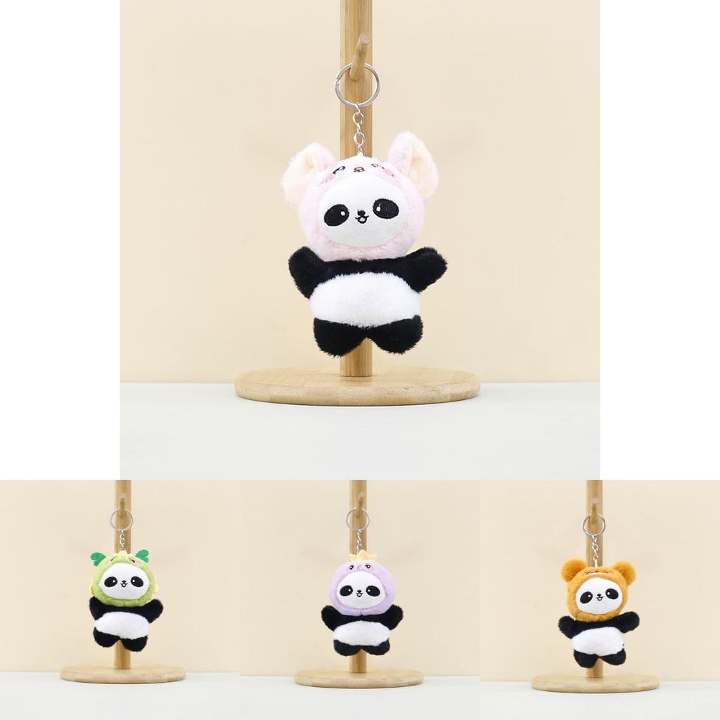 Soft Cuddly And Plush Panda Keychain Colorful Stuffed Animal Doll Accessories For