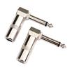 2pcs 1/4 6.35mm L-shape Jack Right Angle Male Mono Plug Audio Connector for Guitar Instrument Audio