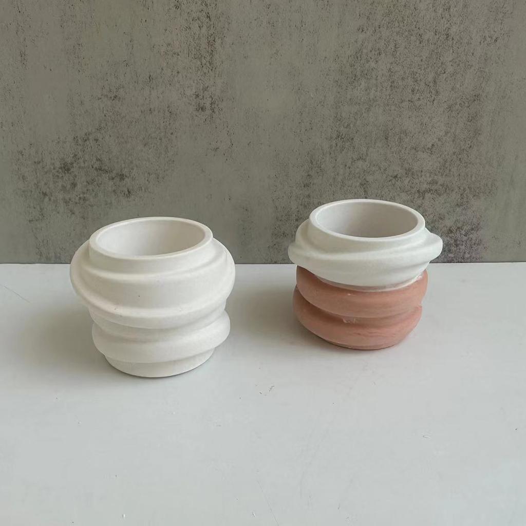 3D Three-dimensional Flowerpot Storage Tanks Silicone Mold for Home Decorations for Candle Cakes Aromatherapys Ornament
