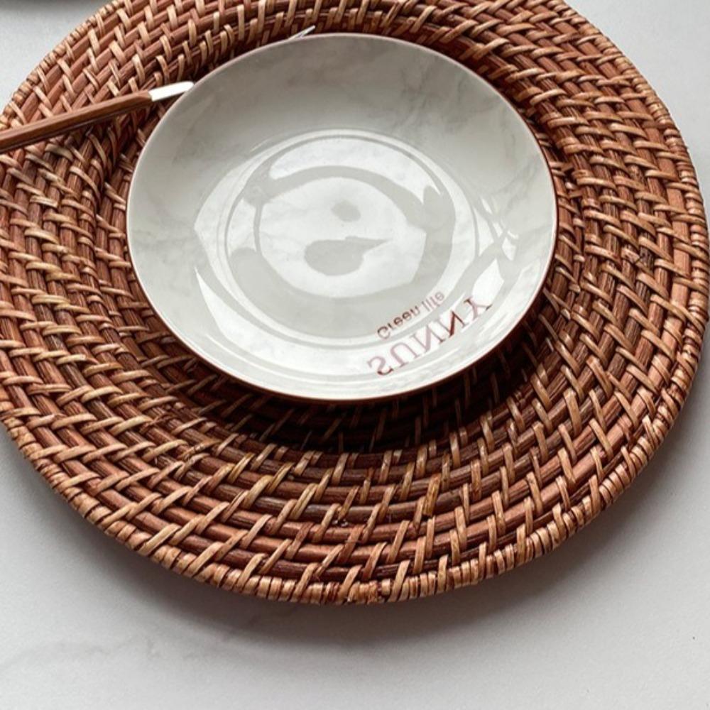 Retro Kávové Chlebové Podnosy Ručně Vyráběná Ovocná Mísa Domácí Dekorace Ratanový Podnos Obývací Pokoj