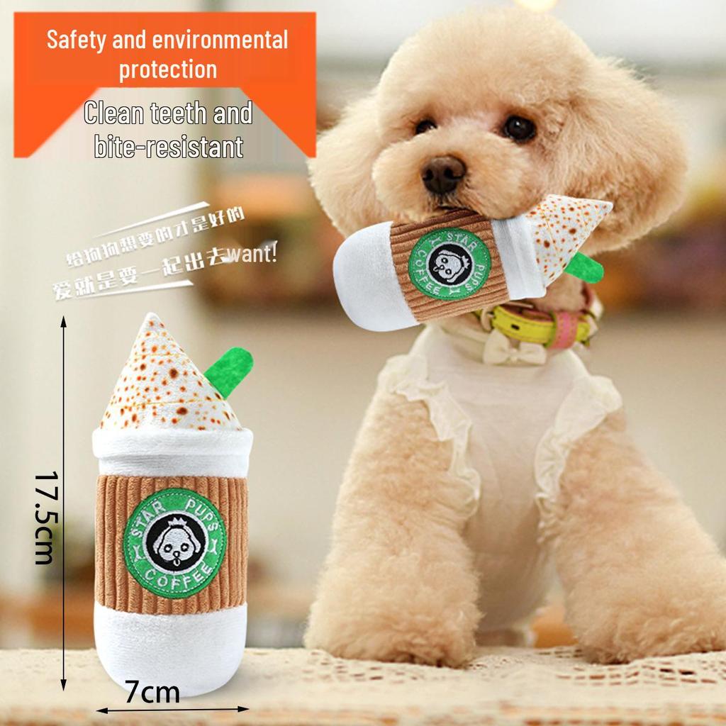 Plush Pizza Dog Toy: Bite-Resistant, Self-Play Molar Reliever for Small & Medium Dogs