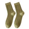 Women's Autumn and Winter Cashmere Mid-calf Socks, Twisted Boneless Long Socks, Solid Color Thickened Warm Women's Wool Socks